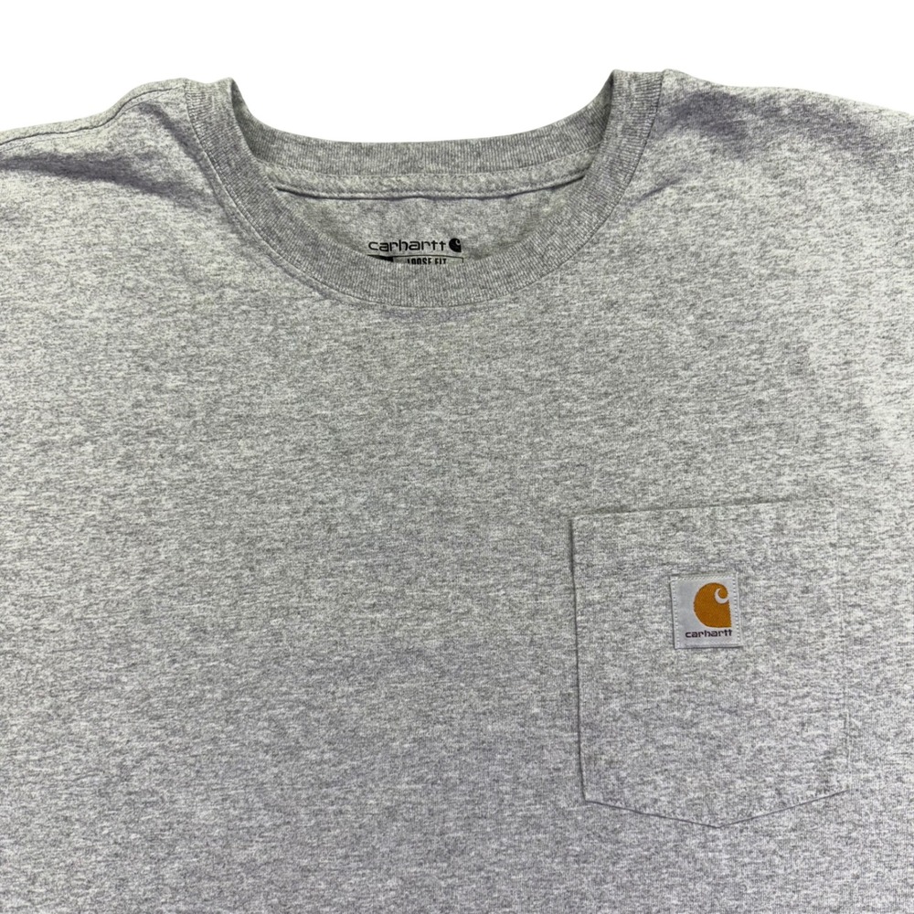Carhartt‎ Mens 3XL Tall Gray Loose Fit Work Pocket T Shirt Built To Serve - Picture 2 of 7